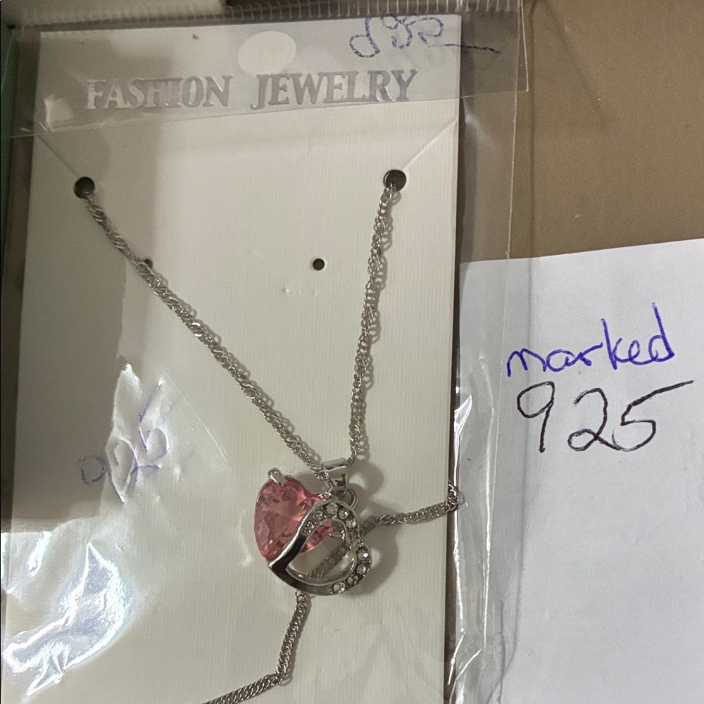 Swarovski Crystal Heart Necklaces with Blue/ Pink and Silver Accents - Picture 4 of 6